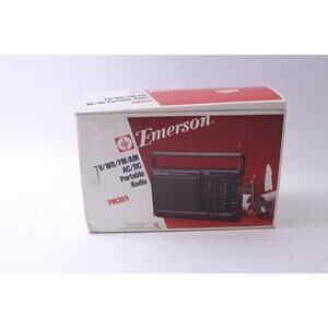 Emerson, Portable Radio, PM3911, Tv Sound, Fm, Am, Black, Top Handle, Vintage,